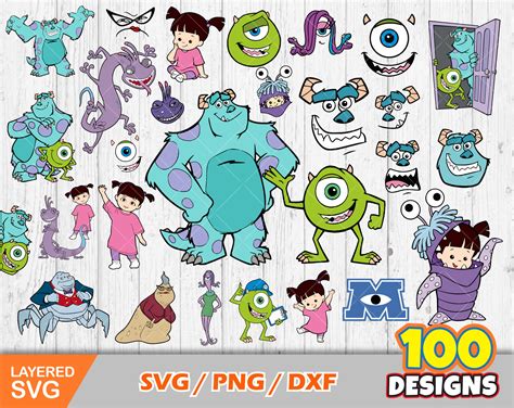 Monsters Inc Clipart Bundle Monsters Inc Svg Cut Files For Etsy Australia