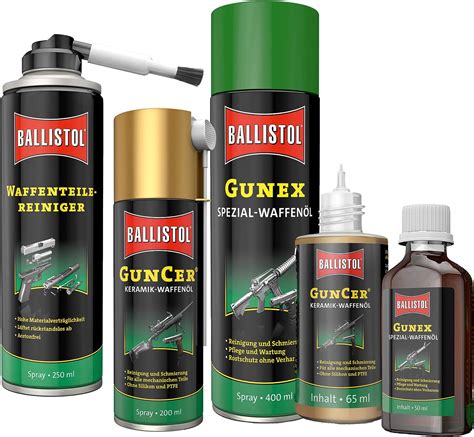 Ballistol Waffenpflege Set Gunex Spezial Waffenöl Teilereiniger Guncer Keramiköl Amazonde