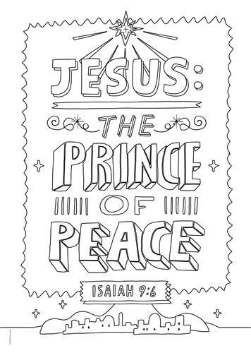 Prince Of Peace Colouring Poster