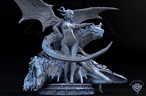 Sexy Tiamat Queen Of Chaos Avatar 3d Resin Printed Miniature Etsy