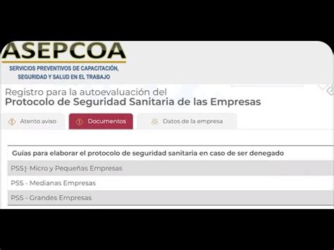 Guía para el registro para la autoevaluación del Protocolo de Seguridad