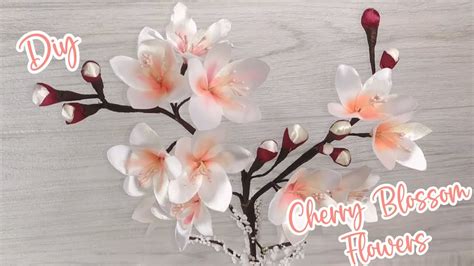 Diy Cherry Blossom Flowers For Home Decor Ribbonflowers Diyhandcraft Diyideas Peachblossom