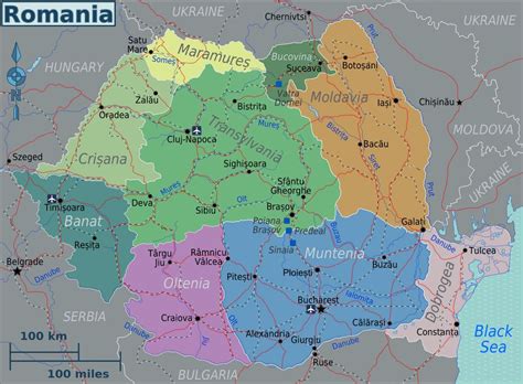 Grande Regiones Mapa De Rumania Rumania Europa Mapas Del Mundo