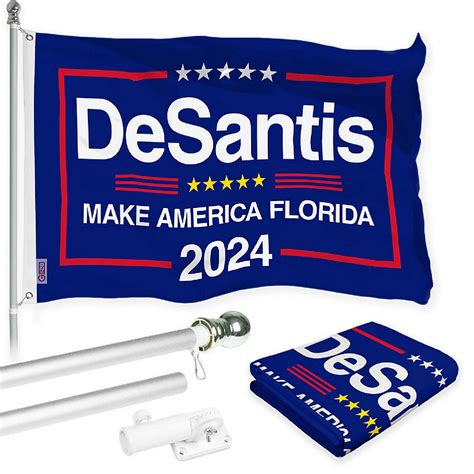 G128 Combo 6ft Silver Flagpole 3x5 Ft DeSantis Make America Florida