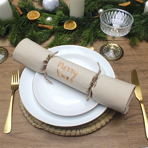 Plastic Free Christmas Crackers Personalised Fabric Cracker Napkins