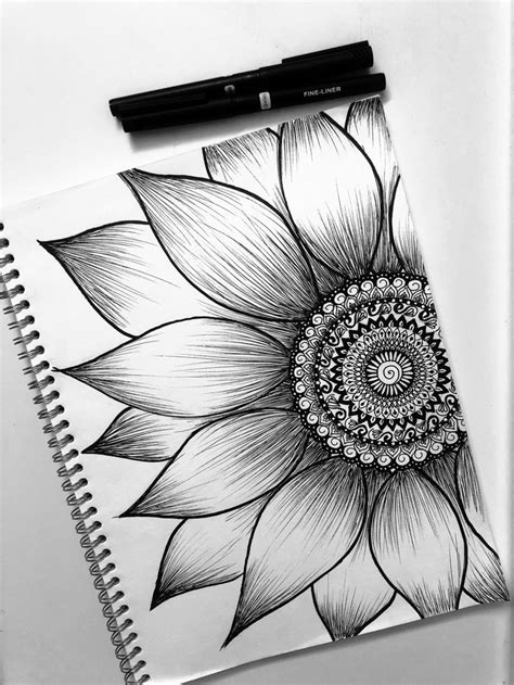 Easy Mandala Flower Drawing