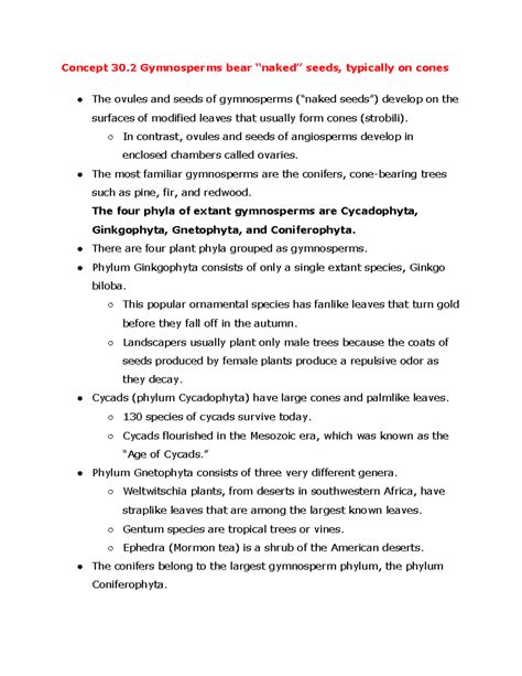 Concept Gymnosperms Bear Naked Seeds Typically On Cones