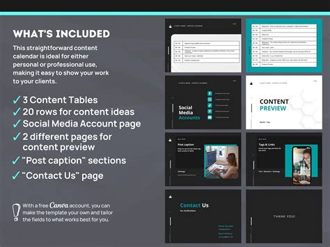 Social Media Content Calendar Template Monthly Content - Etsy