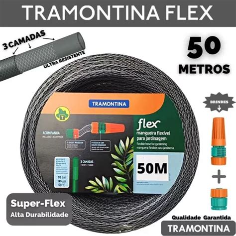 Manguera Tramontina Flex Antitorção Trançada negra de 1 2 de diámetro