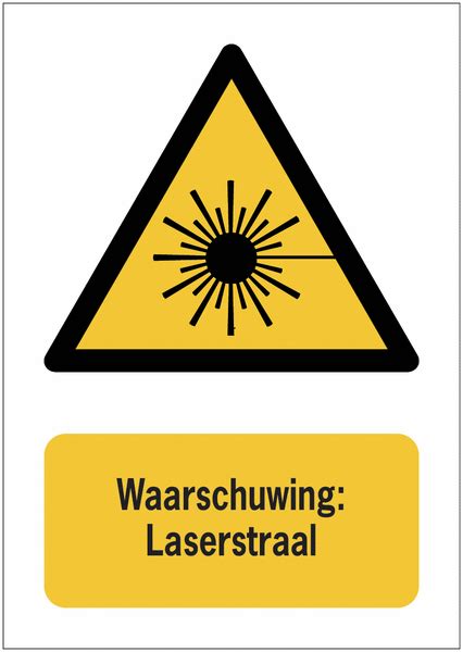 Verticale Waarschuwingsborden En Stickers ISO 7010 Laserstraal