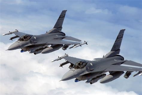 A Pair Of General Dynamics F 16 Fighting Falcon Jets Of Usaf 169th