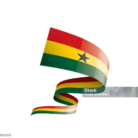 Bendera Ghana Ilustrasi Vektor Pada Latar Belakang Putih Ilustrasi Stok