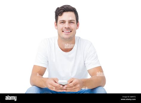 Handsome Man Texting Stock Photo Alamy