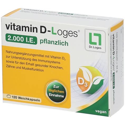 Vitamin D Loges 2 000 I E Pflanzlich 120 St Shop Apotheke At