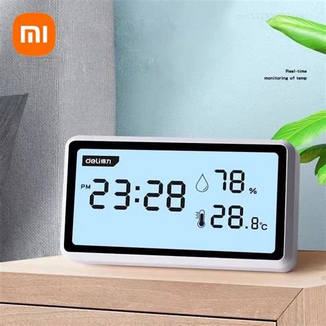 Xiaomi Deli Electronic Thermometer Hygrometer Weather Station High Precision With Table Clock