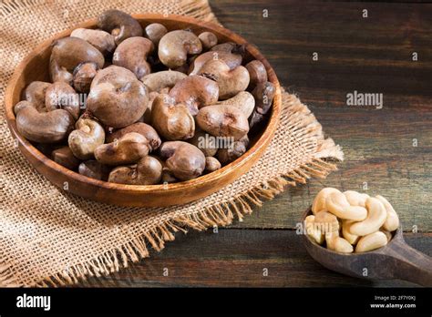 Natural And Roasted Cashew Nut Anacardium Occidentale Stock Photo Alamy