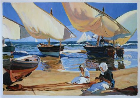 On The Beach At Valencia Joaquin Sorolla Y Bastida Paintings