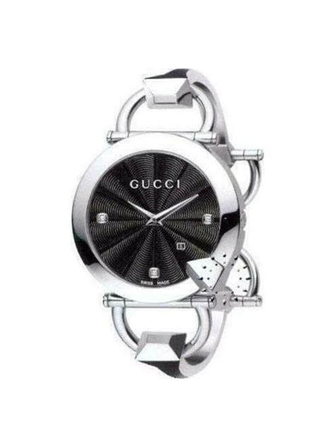 Gucci Lady Black Dial Stainless Steel Bracelet Ya111303 Skroutzgr