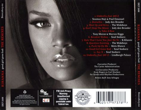 Carátula Trasera de Rihanna Good Girl Gone Bad The Remixes Portada