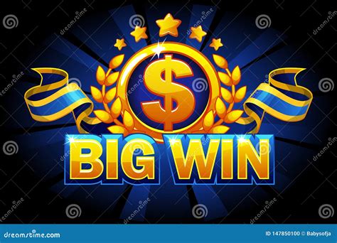 Big Win Game Concept. Casino Background Isolated. Bonus Badge, Dollar Sign and Ribbon. Casino ...