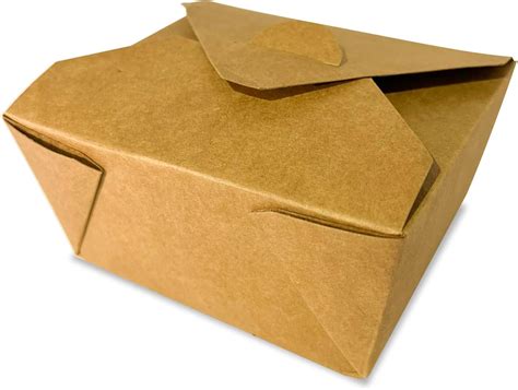 50 X Brown Cardboard Takeaway Food Boxes Eco Friendly Biodegradable