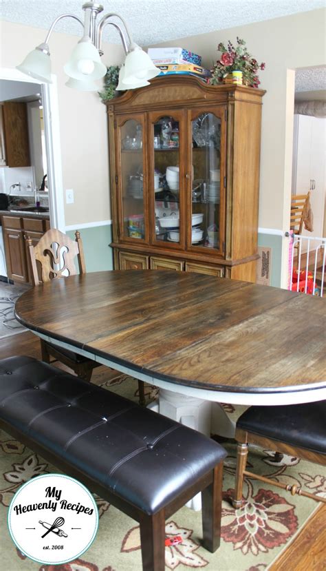 Farmhouse Inspired Dining Room Table Makeover My Heavenly Recipes