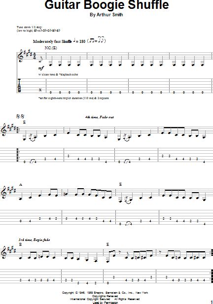 Guitar Boogie Shuffle Guitar Tab Play Along Zzounds