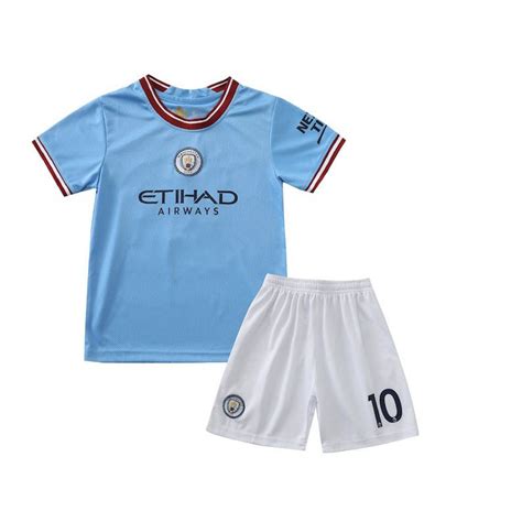 Manchester City 22/23 9 Haaland Jersey and Shorts Set for Kids and ...