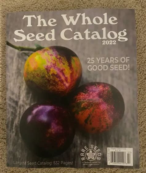 THE WHOLE SEED CATALOG Non GMO 2022 Book WORLD S LARGEST SEED CATALOG