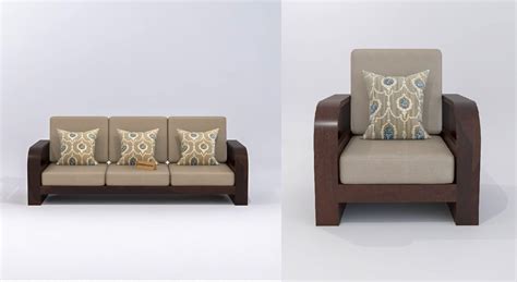 Furnesho Wooden Seater Sofa Set For Living Room Four Seater Sofa