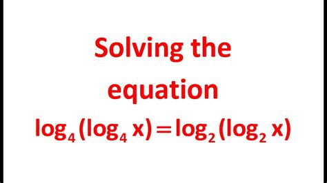 Maths For Everyone No 30 Solving A Logarithmic Equation Youtube