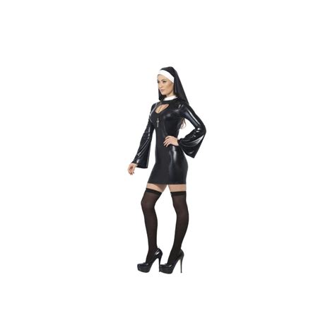 Déguisement Sexy De Religieuse Effet Latex