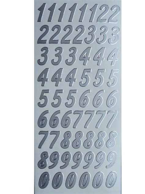 Numbers Peel Off Stickers 20mm Tall 1 2 3 4 5 6 7 8 9 0 Card