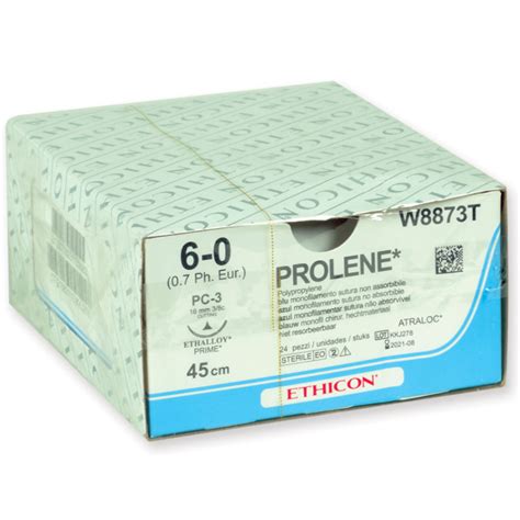 Sutura Monofilamento Ethicon Prolene Blue 6 0 Ago 16 Mm Conf 24 Pz