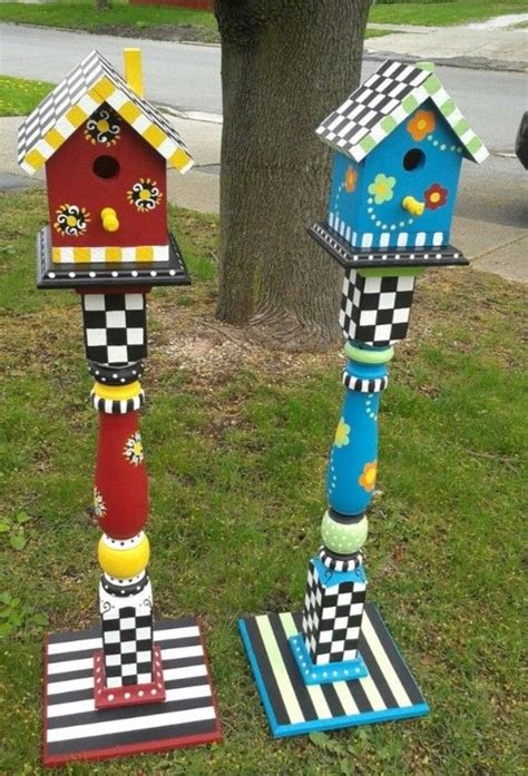 Pin On Ceramics Bird Houses Painted Decorative Bird Houses Yard Art