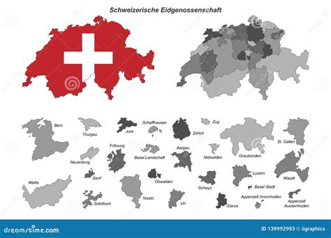 Suiza Mapa De Suiza Alto Detallado Stock De Ilustraci N