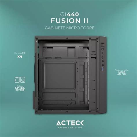 Gabinete Acteck Fusion Ii Gi Micro Atx Fuente W Rgb Negro