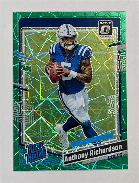 Anthony Richardson 2023 Donruss 343 Optic Preview Green Velocity