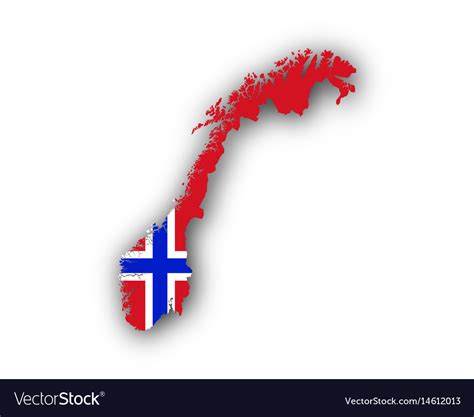 Map and flag of norway Royalty Free Vector Image