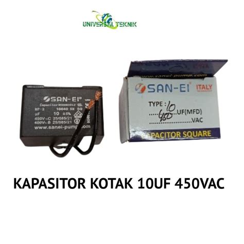 Jual KAPASITOR KOTAK 10 UF 450 VAC SAN EI Shopee Indonesia