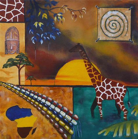 African Collage II Painting by Craig Johnstone