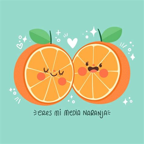 Free Vector Hand Drawn Media Naranja Illustration