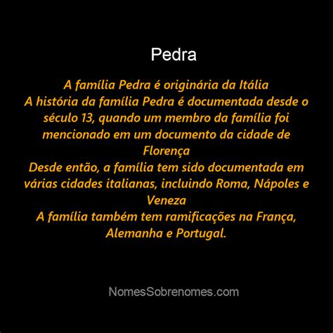 👪 → Qual A História E Origem Do Sobrenome E Família Pedra