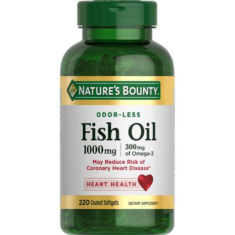 Natures Bounty Omega 3 Fish Oil 1000 Mg Softgels For Heart Health