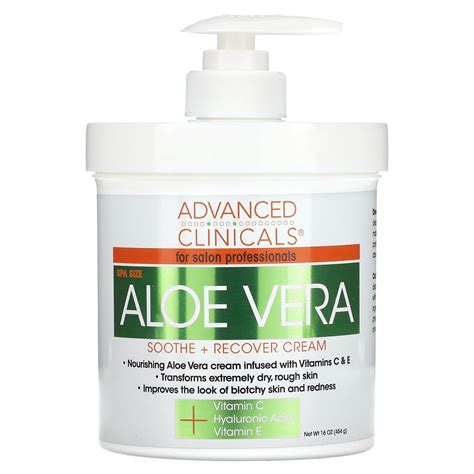 Advanced Clinicals Aloe Vera Soothe Recover Cream 16 Oz 454 G