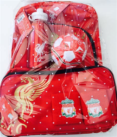 LIVERPOOL FC FOOTBALL GIFT SET 6 PIECES BACK PACK, BOOT BAG , FOOTBALL ...