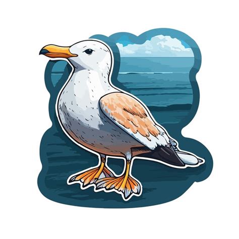 Premium Vector Cute Seagull Cartoon Style