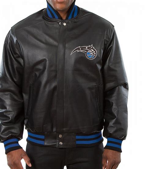 Black Bomber Varsity Orlando Magic Leather Jacket Jackets Masters