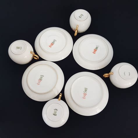 Antique Limoges Tea Cup And Saucer Set For 4 Elite Works Bawo And