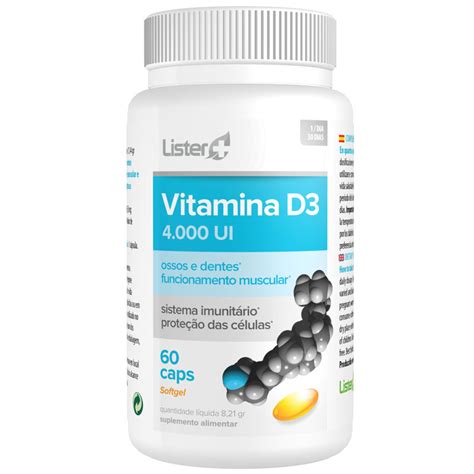 Vitamin D3 4000 IU Lister 60 Capsules Lister A Store With Natural